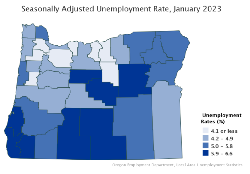 January 2023 Employment and Unemployment in Oregon’s Counties